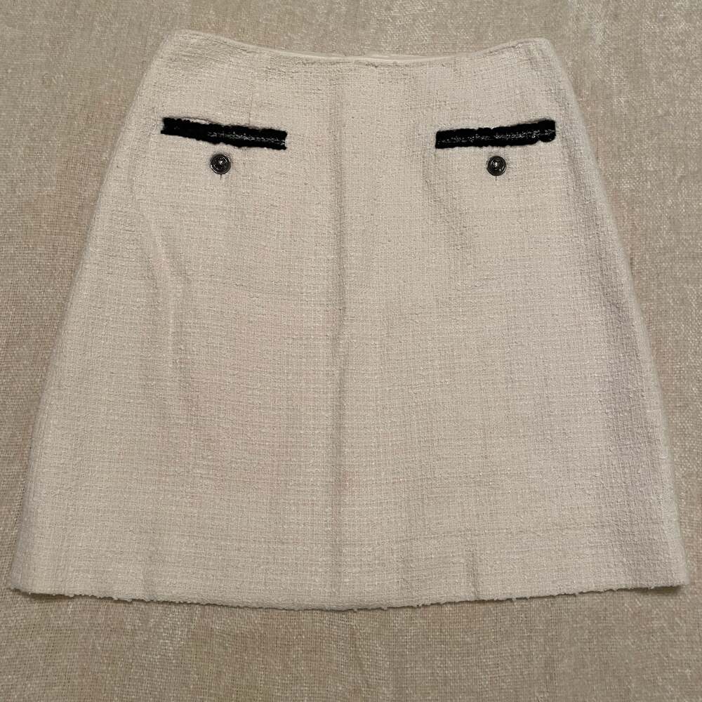 L.K.Bennett Charlie Tweed Recycled Cotton Trim Mini Skirt Sz6
